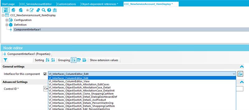 CCC • Definiti" Node editor , -i Componenenterfacel So-ding Show Settings n e p em _ ShoppingCattnem 